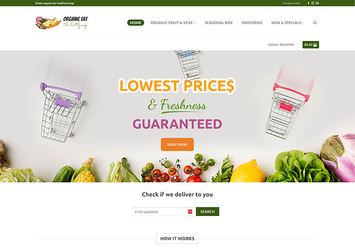 Organic Eat eCommerce website by Webbrew
