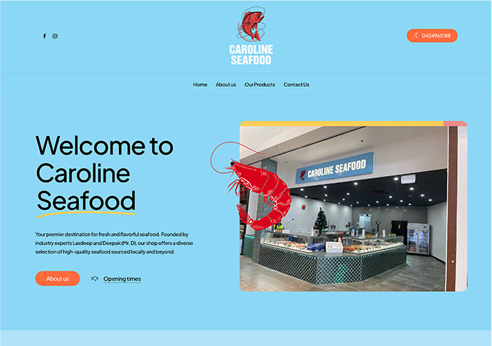 Caroline Seafood website by Webbrew